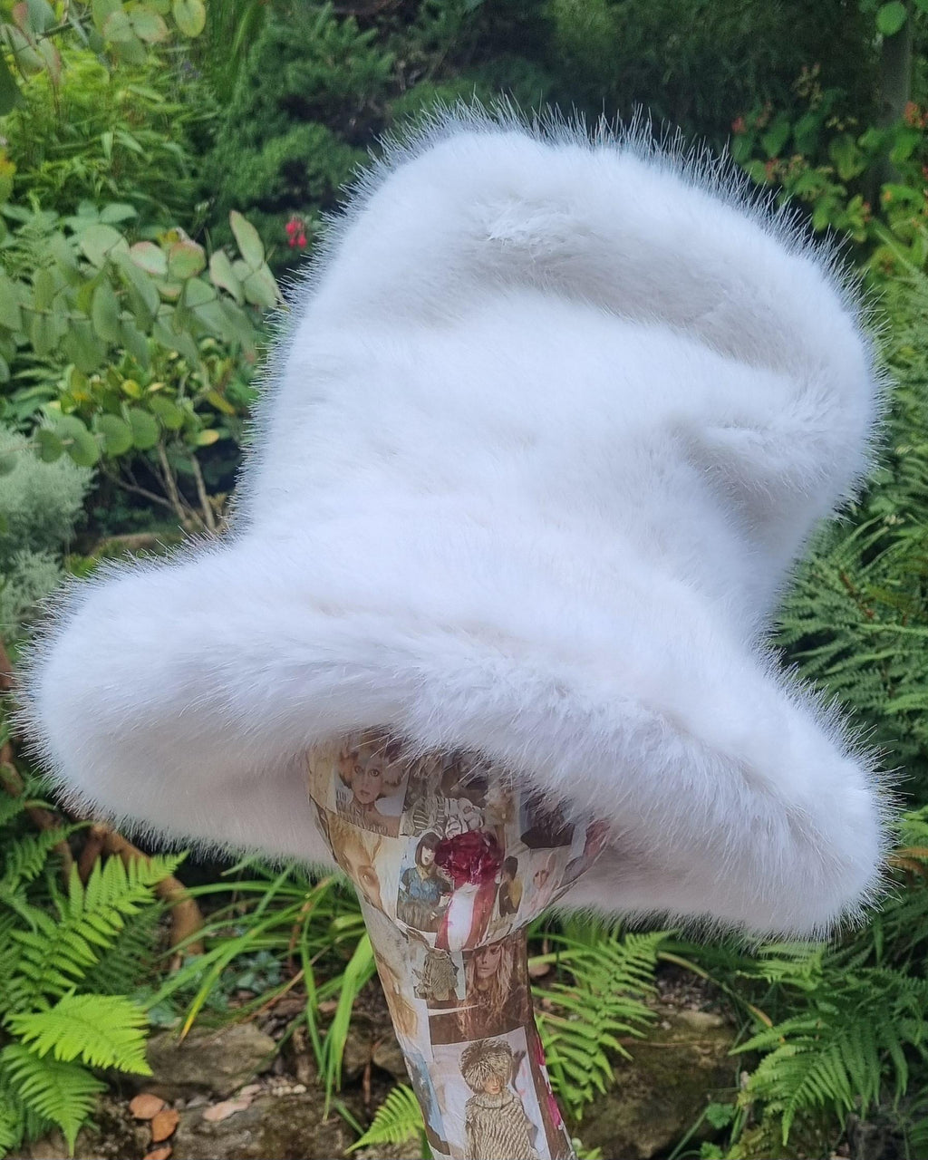 winter white luxury faux fur hat wedding