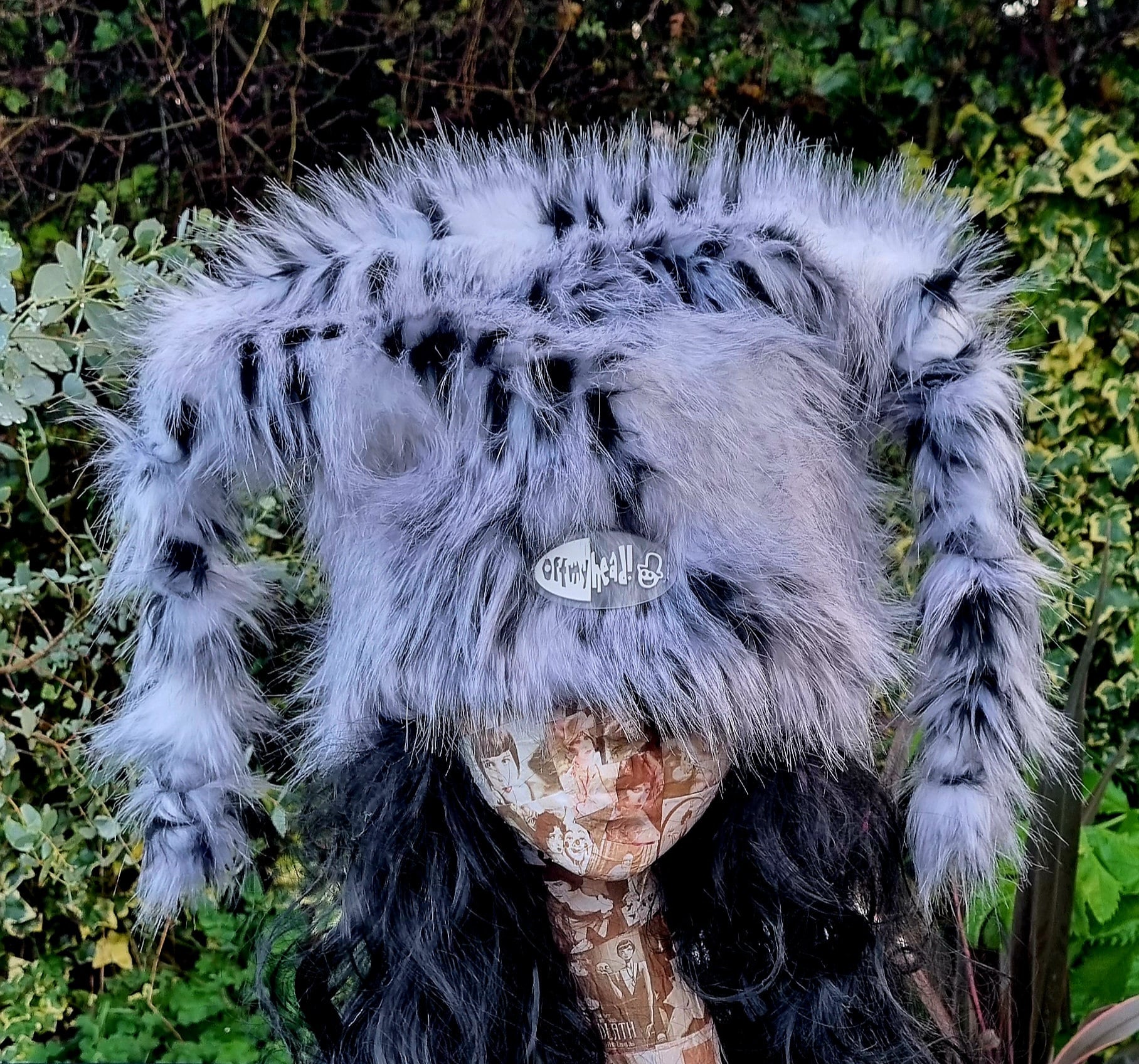 zebra black and white faux fur hat off my head hats